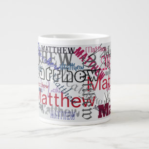 Grande Tasse Nom répété personnalisé Word Grafitti