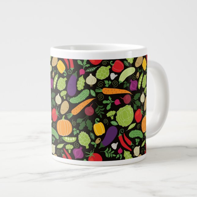 Grande Tasse Nourriture sur un arrière - plan noir (Devant droit)