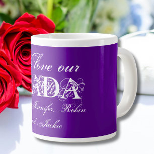 Grande Tasse Nous aimons notre Dada mignon personnalisé violet 