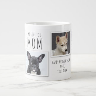 Grande Tasse Nous t'aimons maman Fête des Mères 6 photo collage