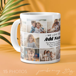 Grande Tasse Nous vous aimons - Nom personnalisé - 15 photos en
