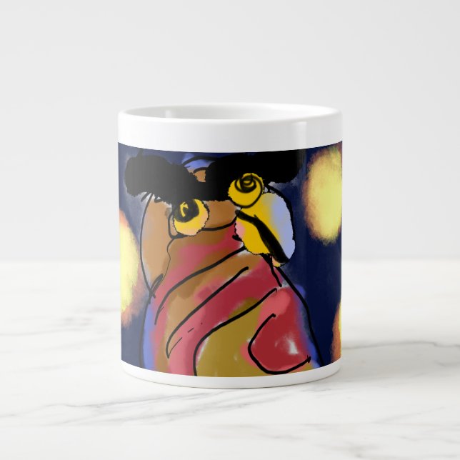 Grande Tasse Nuit étoile de hibou (Devant)