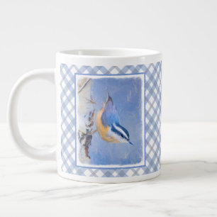 Grande Tasse Nuthatch à poitrine rouge Peinture d'art original 