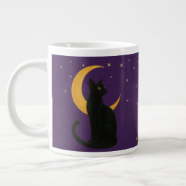 Grande Tasse Observateur de la nuit - Chat noir d'Halloween