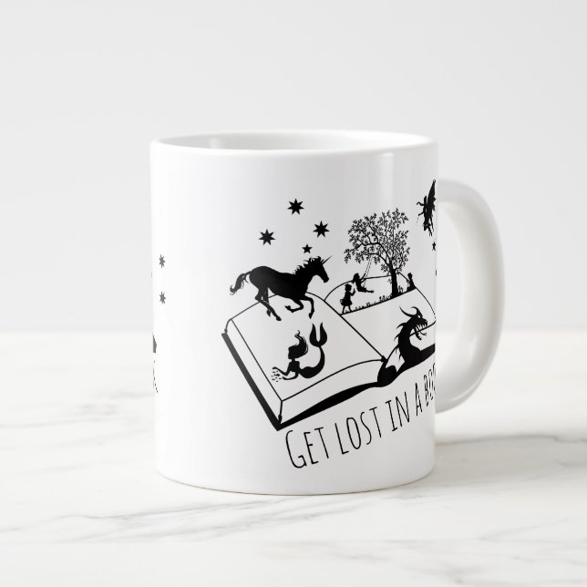Grande Tasse Obtenez perdu dans un livre (Devant droit)