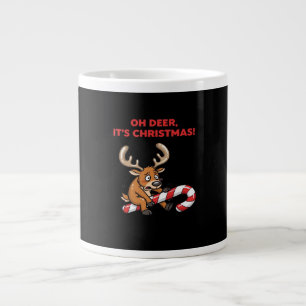 Grande Tasse Oh cerf c'est Noël Stressé Renne Avec Des Friandis