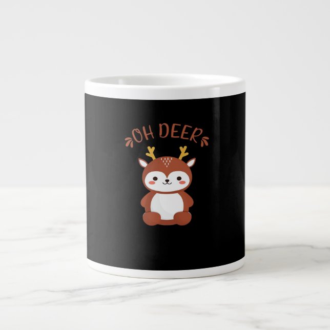 Grande Tasse Oh Deer Kawaii Deer Playful Art Style  (Devant)