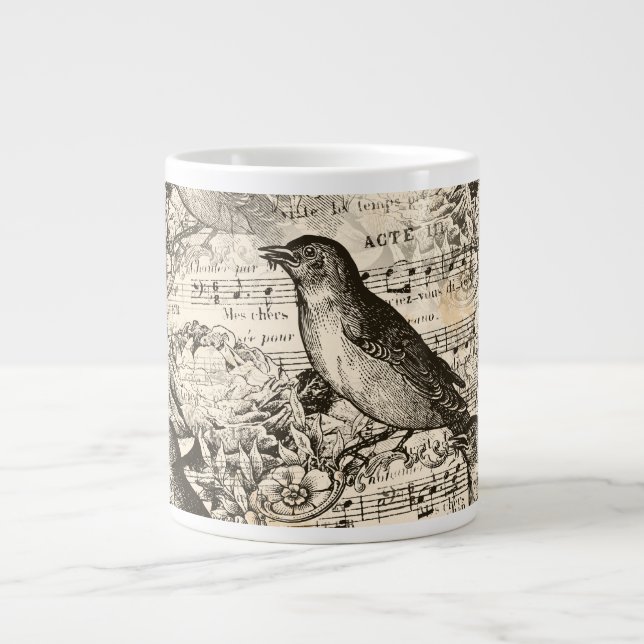 Grande Tasse oiseaux musicaux victoriens (Devant)
