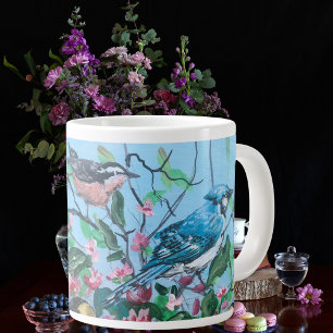Grande Tasse Oiseaux Nouvelle collection Art peint à la main or