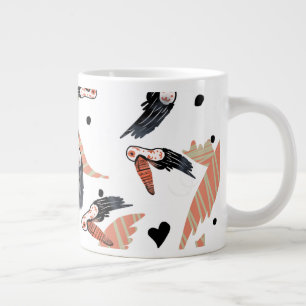Grande Tasse Oiseaux toucans Art tropical verdure d'été