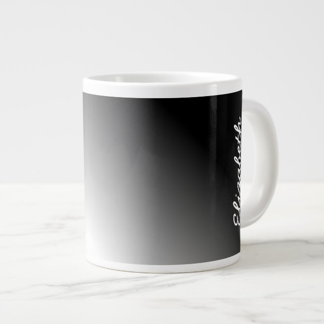 Grande Tasse Ombre blanc noir (Devant droit)