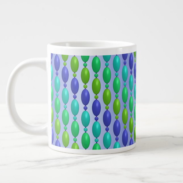 Grande Tasse Ombre Bleu Et Vert Perles Motif (Gauche)
