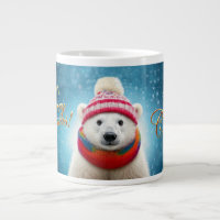 Ours polaire chapeau de Père Noël et Écharpe