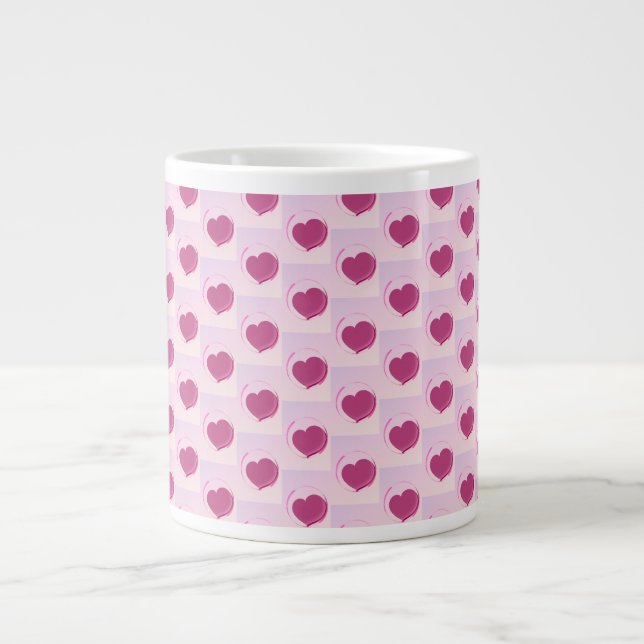 Grande Tasse Padrão fofo de pequenos corações. (Devant)