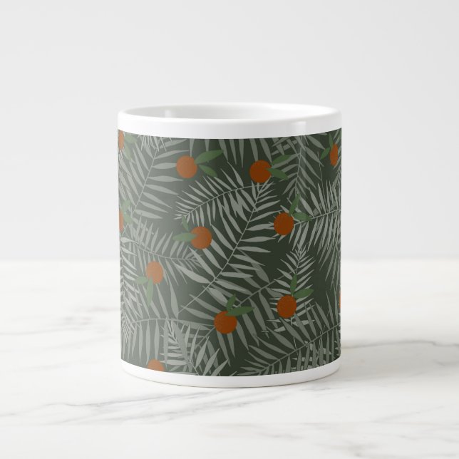 Grande Tasse Palm Feuilles & Oranges (Devant)