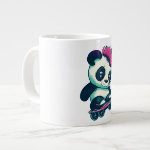 Grande Tasse Panda bébé mignonne avec mohawk   Panda de patinag