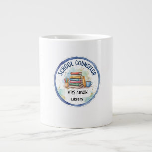 Grande Tasse Panneau Conseiller Scolaire Livres Aquarelle Mod