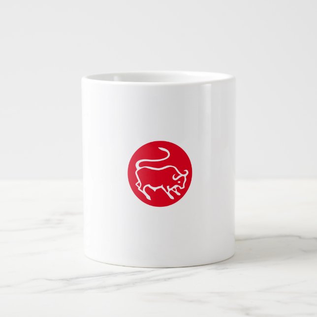 Grande Tasse Panneau Taurus Zodiac minimaliste moderne Plain él (Devant)