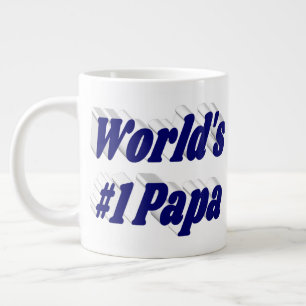 Grande Tasse Papa avec demi-texte bleu foncé