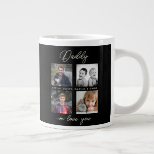 Grande Tasse Papa avec enfants Famille Papa 4 Collage de photos