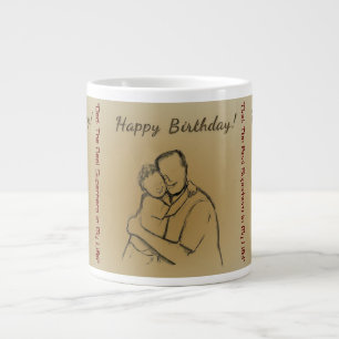 Grande Tasse "Papa : Le vrai super-héros dans ma vie !" heureux