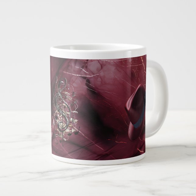 Grande Tasse Papa Moody Musique Bourgogne Fedora Céramique Jumb (Devant droit)