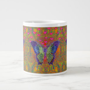 Grande Tasse Papillon aux motifs en forme de coeur