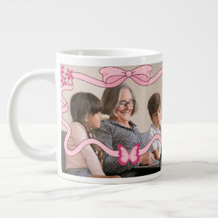 Grande Tasse Papillon rose Meilleur Grand-Mère Et Petits-Enfant