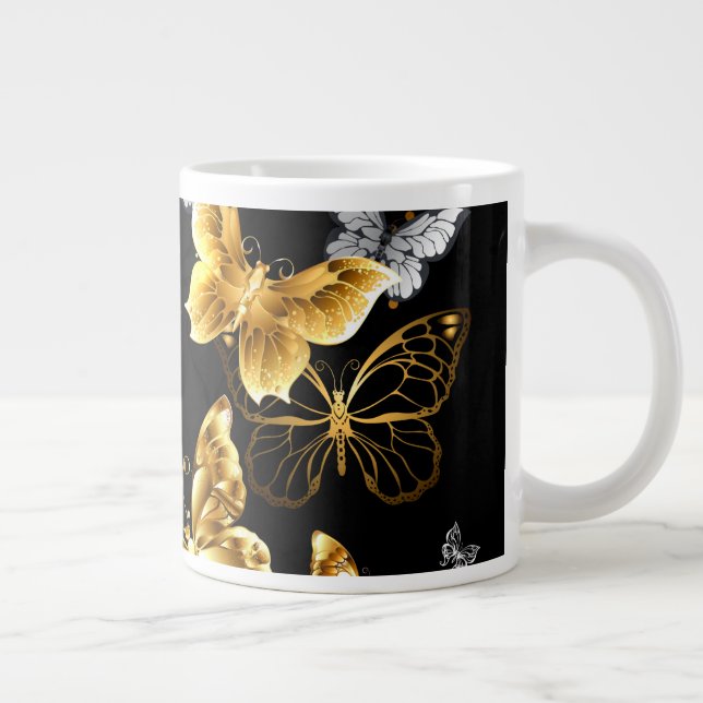 Grande Tasse Papillons blancs et dorés (Droite)