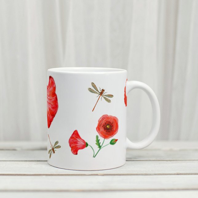 Grande Tasse Papillons peints et libellules (Créateur téléchargé)