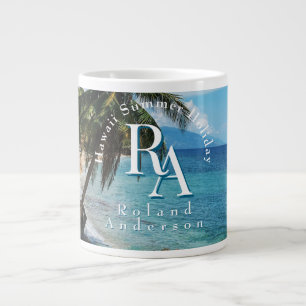 Grande Tasse Paradis tropical Monogramme Mer Géant Café Mug