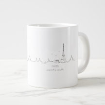 Paris skyline avec coordonnées mug