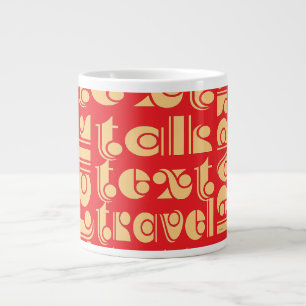 Grande Tasse Parler Texte Voyage Logo rouge