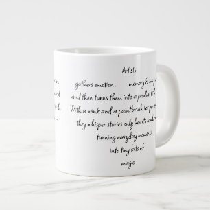 Grande Tasse Paroles de cœur expliquant et Artiste Whimsical Ar