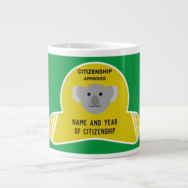 Grande Tasse Parti de la citoyenneté australienne Félicitations (Devant)