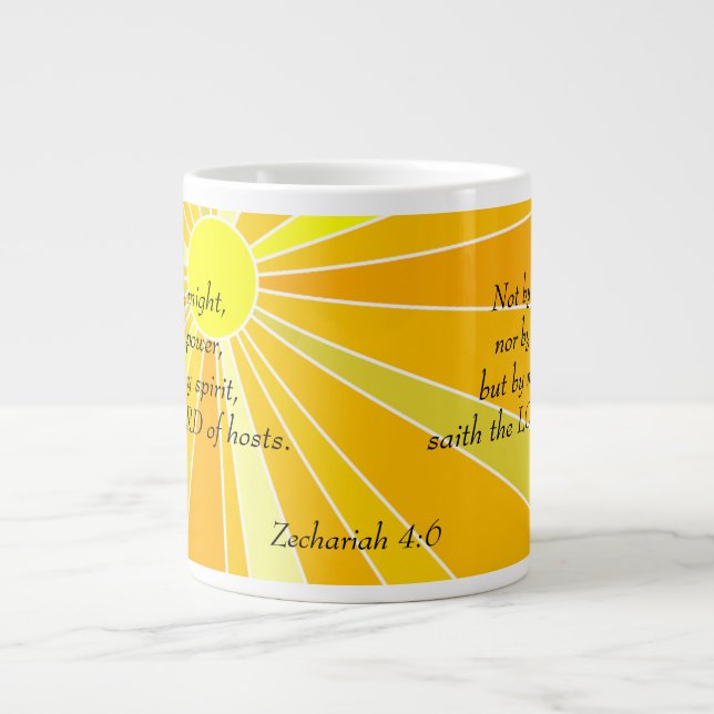 Grande Tasse Pas par la puissance ou la force solaire (Devant)