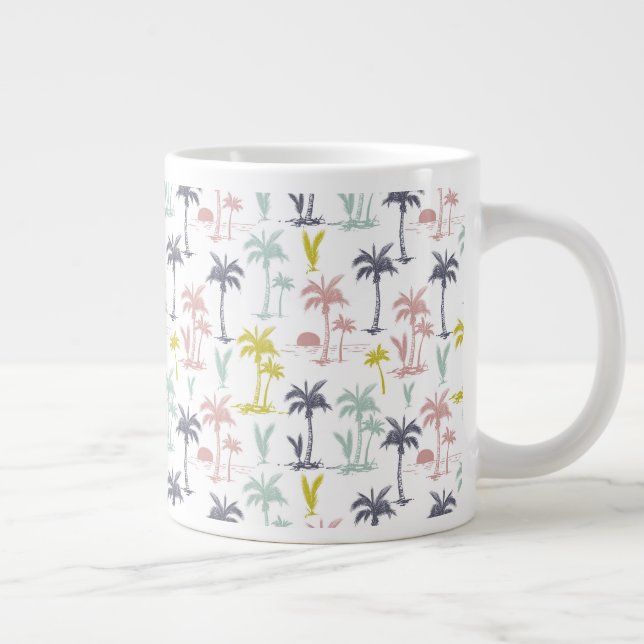 Grande Tasse Pastel Palm Tree by the Beach Motif (Droite)