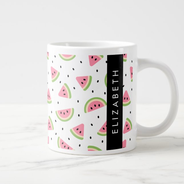 Grande Tasse Pastèque Rose, Pâtes De Pâques, Votre Nom (Droite)