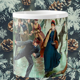Grande Tasse Patinage sur glace victorien scène hivernale vinta