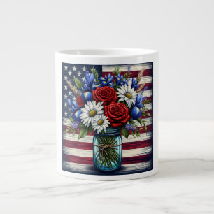 Grande Tasse Patriotique, floral en détresse