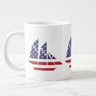 Grande Tasse Pavillon Patriotique Bateau à voile Café Mug Spéci
