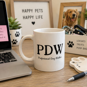 Grande Tasse « PDW Promeneur de Chiens Professionnel » Cadeau D