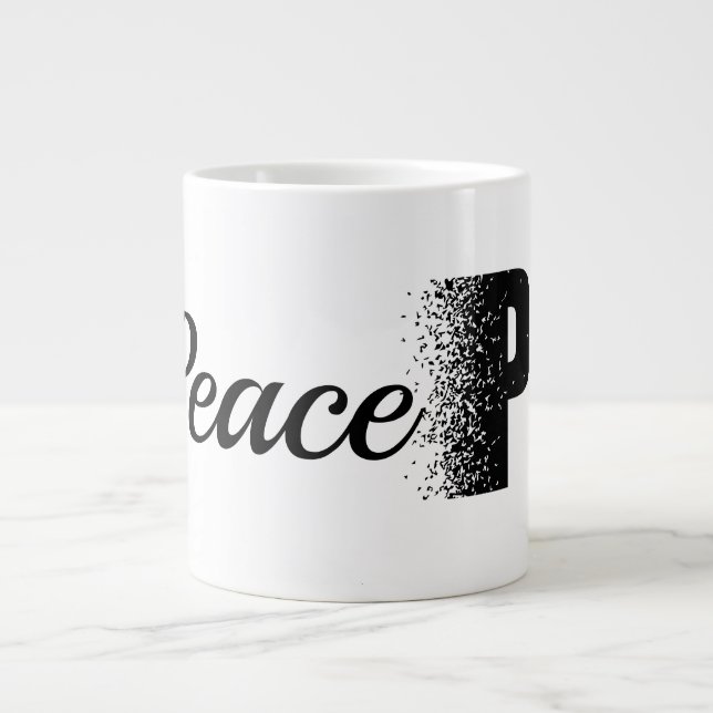 Grande Tasse Peace Disintegration Effect Typography  Mug (Devant)