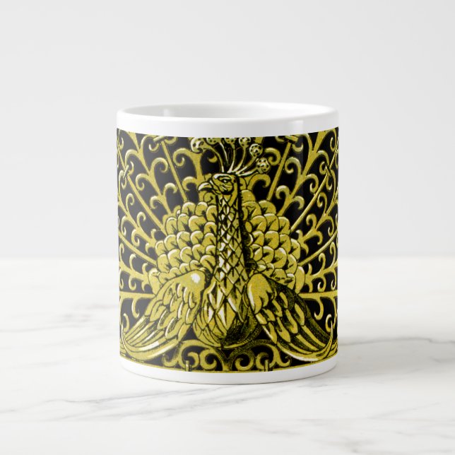 Grande Tasse Peacock Gold Art Nouveau (Devant)