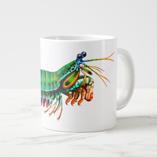 Grande Tasse Peacock Mantis Shrimp Reef Animal Specialty Mug (Devant droit)