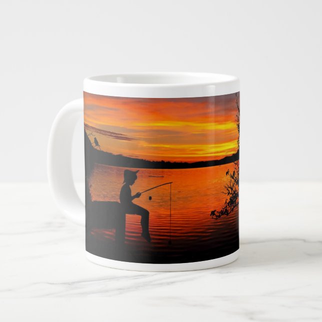 Grande Tasse Pêche au coucher du soleil (Devant gauche)