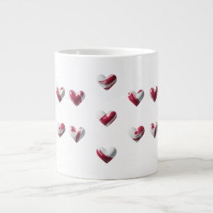 Grande Tasse Peint Red Hearts Spécialité Jumbo Mug