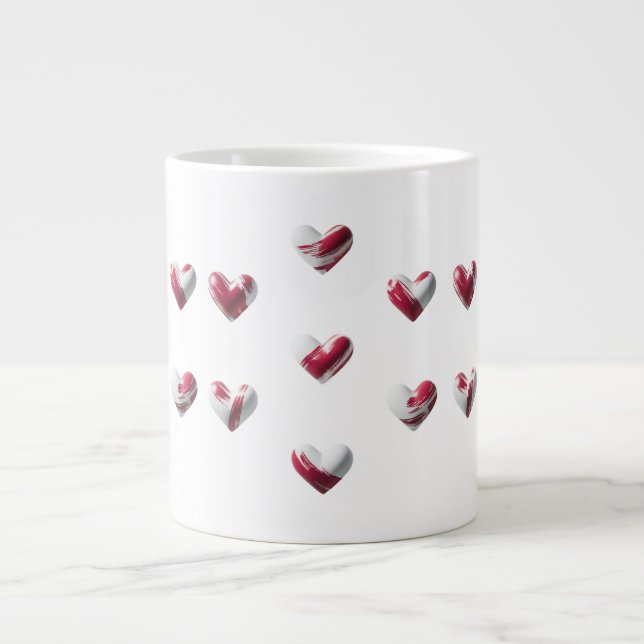 Grande Tasse Peint Red Hearts Spécialité Jumbo Mug (Devant)