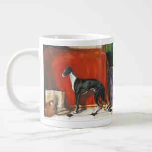 Grande Tasse Peinture à l'aquarelle italienne Greyhound