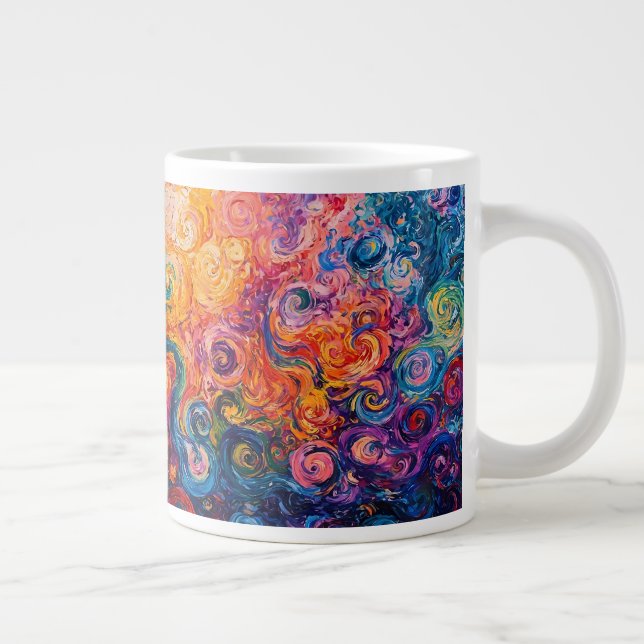 Grande Tasse Peinture à l'huile de tourbillons psychédélique (Droite)